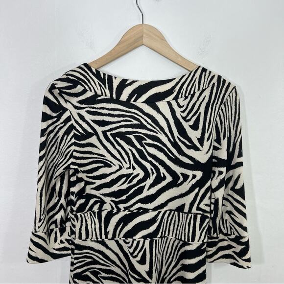 Diane Von Furstenberg Enola Silk Jersey Zebra Print Surplice Dress 8 - Picture 9 of 14
